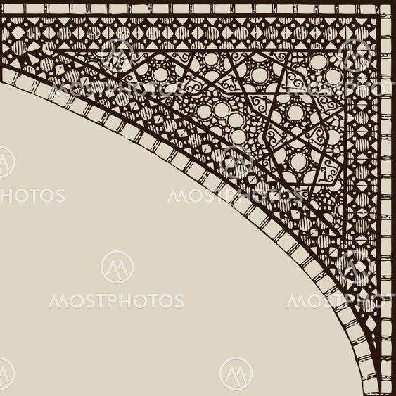 Geometric corner frame pattern ethnic tile colorful abstract background vector