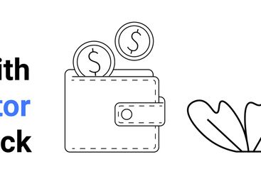 Wallet with Coins, Feather, and Lock Shield Representing...