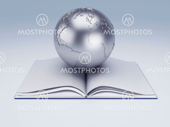 open book and globe. knowledge concept