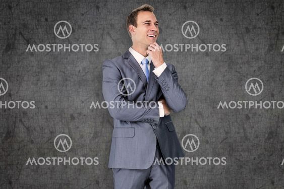 Composite image of thinking businessman