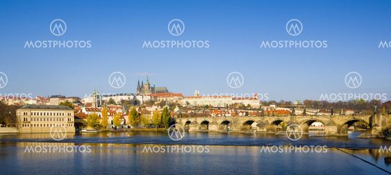 Prague Castle with Charles bridge, Prague, Czech Republic