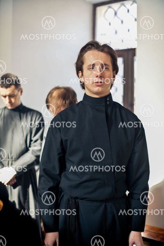 MOSCOW - MARCH 14: Orthodox liturgy with bishop Mercury in High Monastery of St Peter in Moscow on March 14, 2010 in Moscow