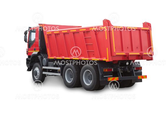 Red truck isolated
