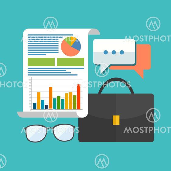 Consulting concept. Flat design stylish.