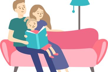 Parents and daughter spending quality time together,...