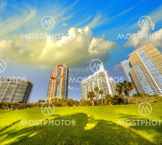 Modern skyscrapers in Miami - Beautiful view of South Pointe