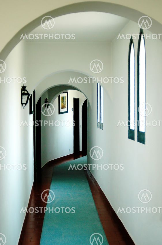 Vintage hotel corridor