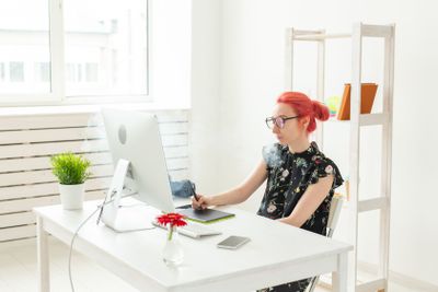 graphic designer concept - Female graphic designer...