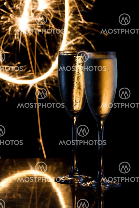 champagne and fireworks