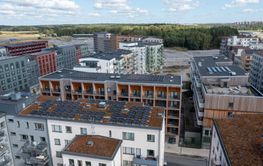 Utsikt över Barkarbystaden, Järfälla, Stockholm, Sverige.