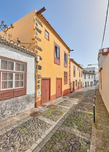 Road, stone or buildings in city for architecture,...