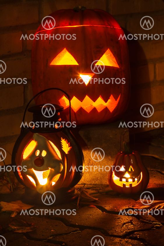 Pumpkin with candlelight