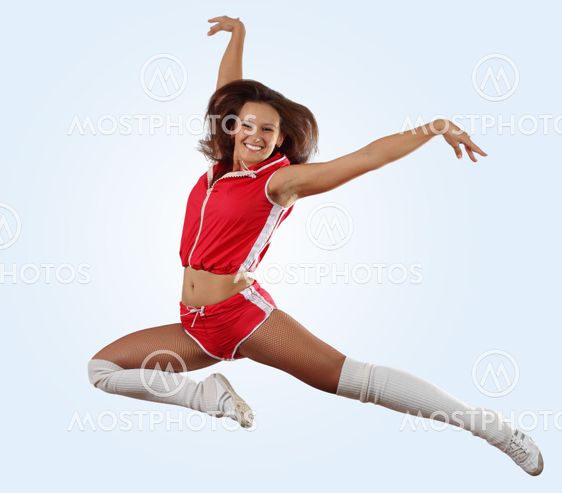 cheerleader girl jumping