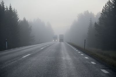 dimmig väg i Sverige på hösten