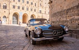 VOLTERRA, ITALY - OCTOBER 15, 2023 - A Mercedes Benz...