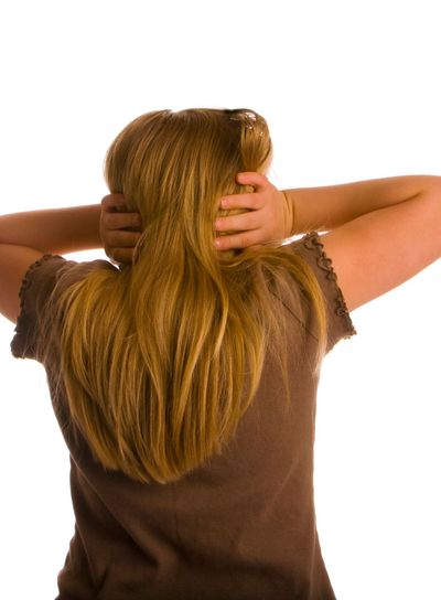 Girl Back Turned Ears Covered