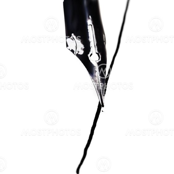 nib of drawing pen drafting line by black ink