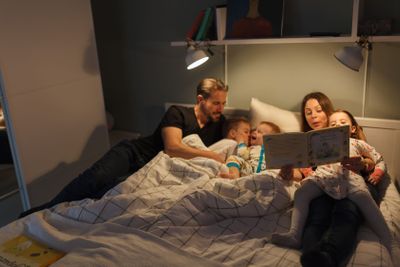 Läggdags för familjen