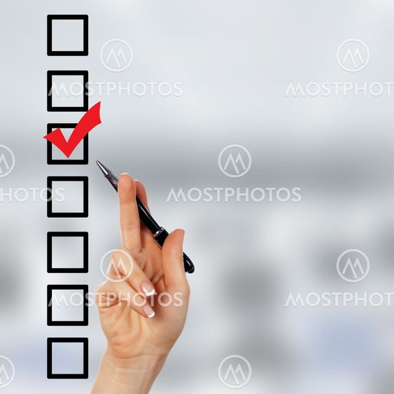 Check list with red mark