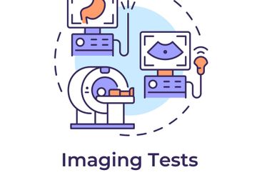 Imaging tests multi color concept icon