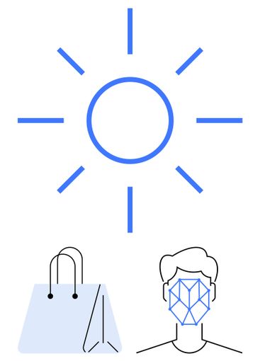 Facial Recognition with Shopping and Sunlight Concept in...
