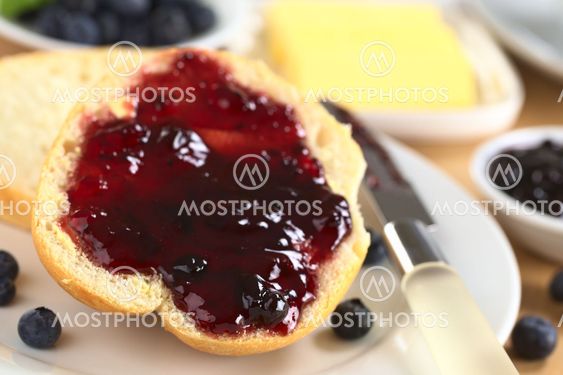 Bun with Blueberry Jam