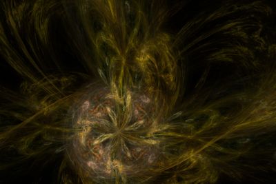 Abstract colorful yellow golden fractal on black...