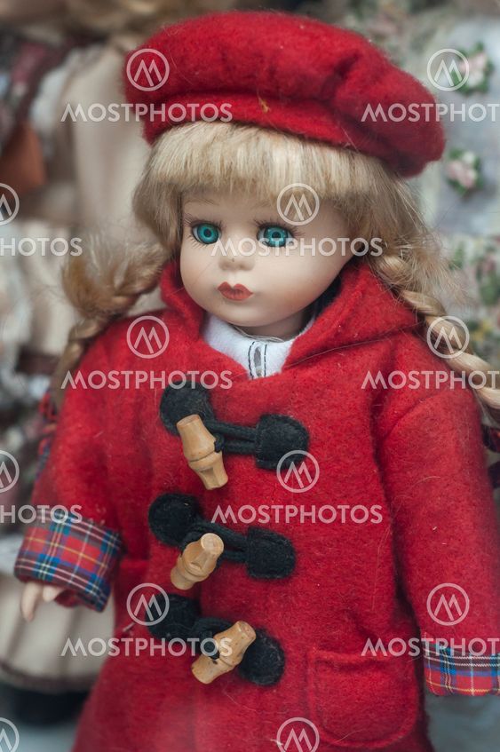 vintage dolls at flea market in the street