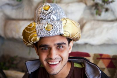 Happy Young Indian teenager Fancy dress turban