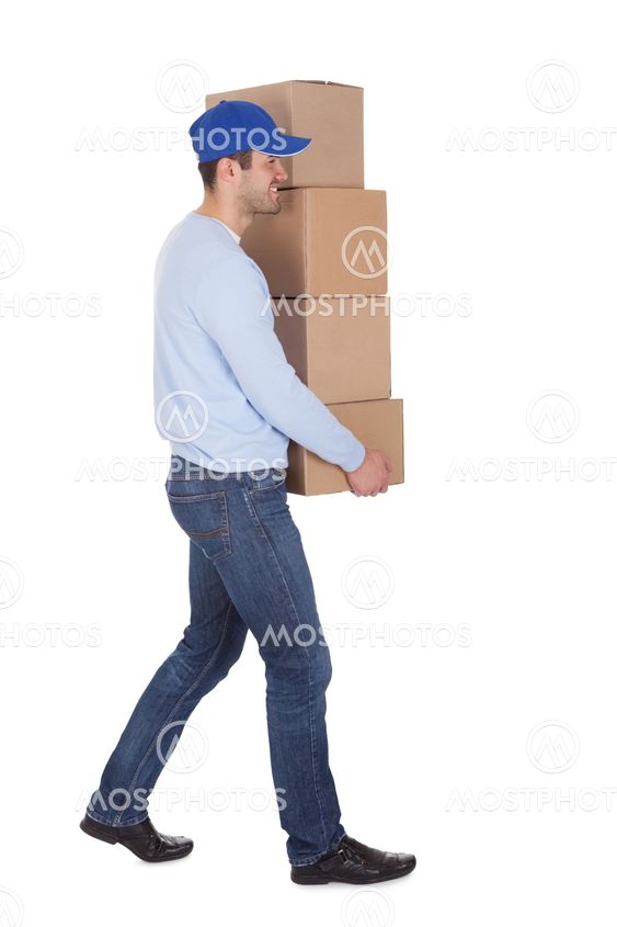 Smiling young delivery man