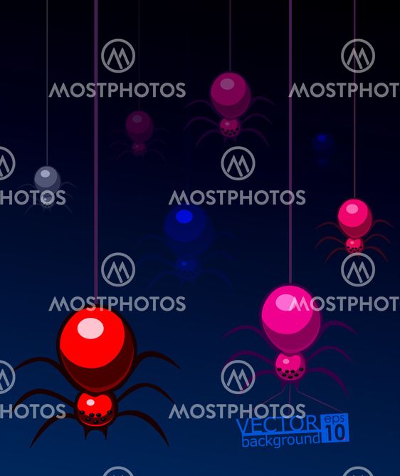 A vector background with spiders