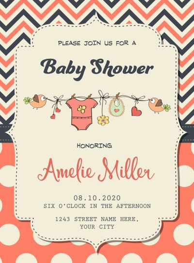 Beautiful baby girl shower card 
