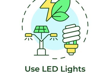 Use LED light multi color concept icon