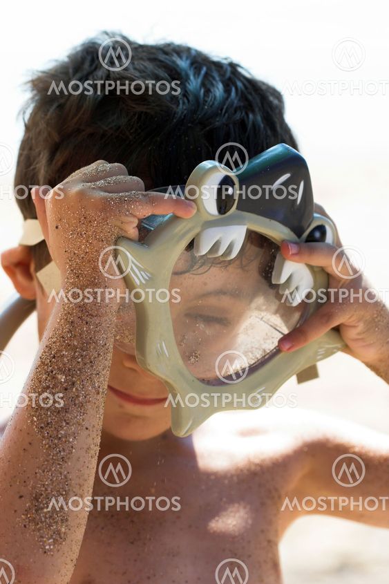 boy with scuba masc