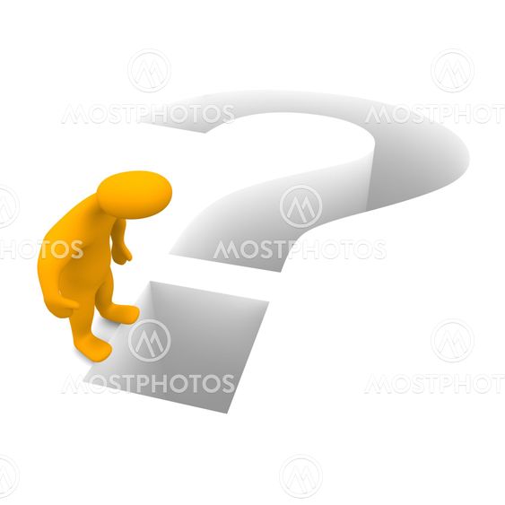 Man and question mark