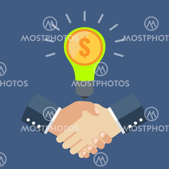 Business cooperation concept. Flat design stylish.