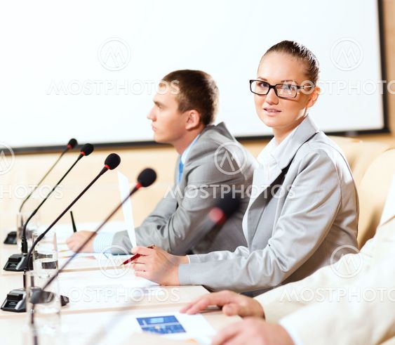 group of businessmen at the presentation