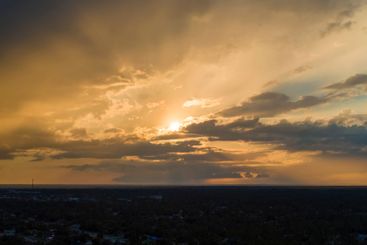 Amazing evening skyscape. Sunset sky with bright...