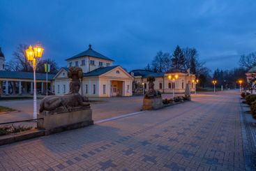Frantiskovy lazne spa town during evening, UNESCO World...