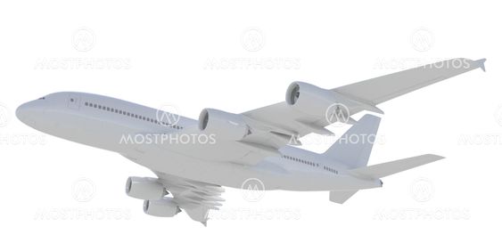 White passenger plane. A side view