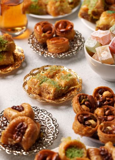 Tempting assortment of traditional pastries and sweets...