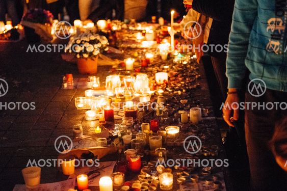 People gathering in solidarity with victims from Paris...