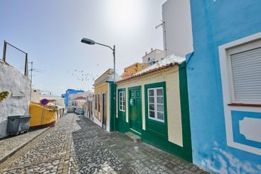 Road, stone or homes in city for architecture, buildings...