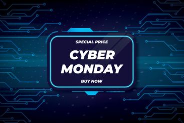 Realistic technology cyber monday concept