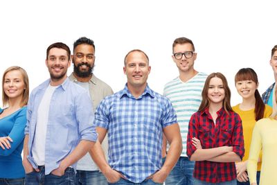 international group of happy smiling people