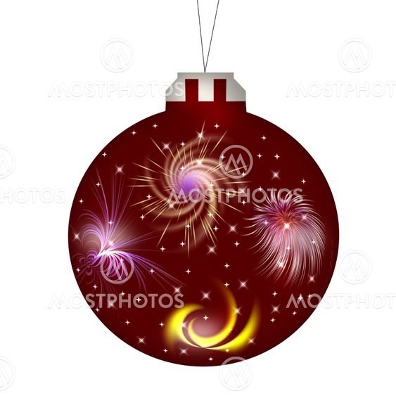 New Year (Christmas) a ball of dark red (maroon) colors