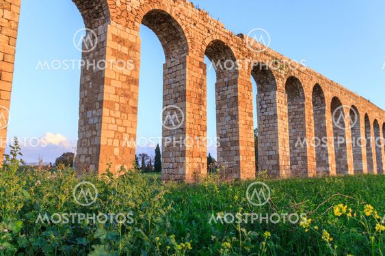 Remains of an ancient Roman aqueduct between Acre and Nahariya