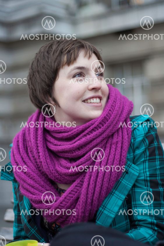 Pretty woman dressed against winter cold
