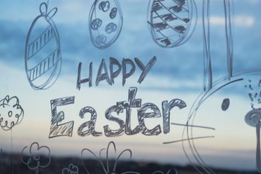 HAPPY EASTER message Zero cost responsible holiday decor...