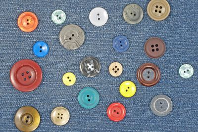 Multicoloured buttons.